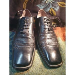 Stacy Adams 24149 Dress Shoes Mens 13 Oxford Black Leather Lace Up Square Toe